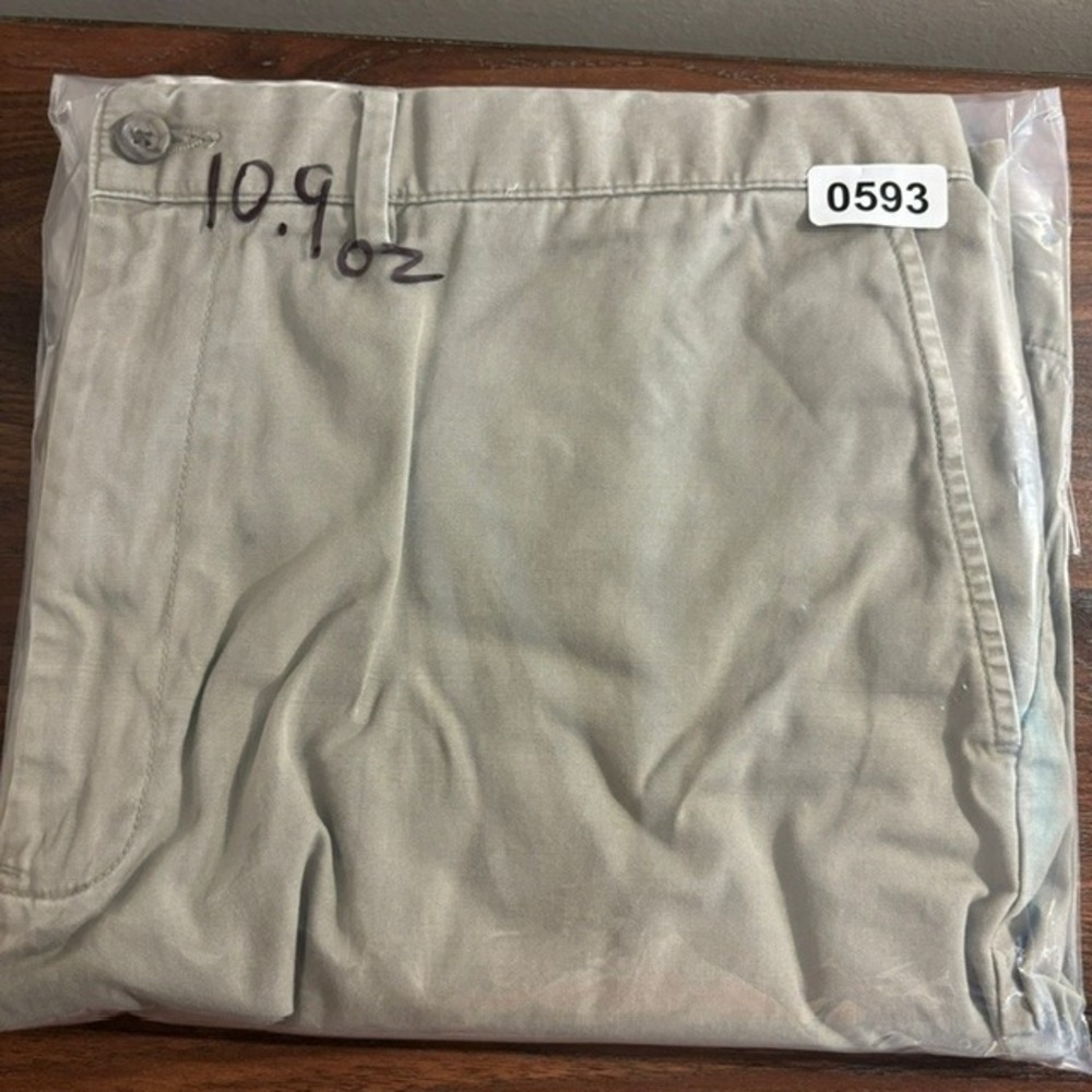 Mens 38 Polo Ralph Lauren Chino Shorts Gray Cotton Flat Front Slash Pockets - Picture 15 of 15